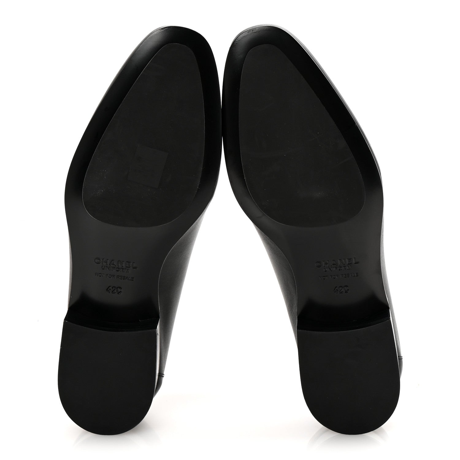 Lambskin Mens Stitched CC Loafers 42 Black