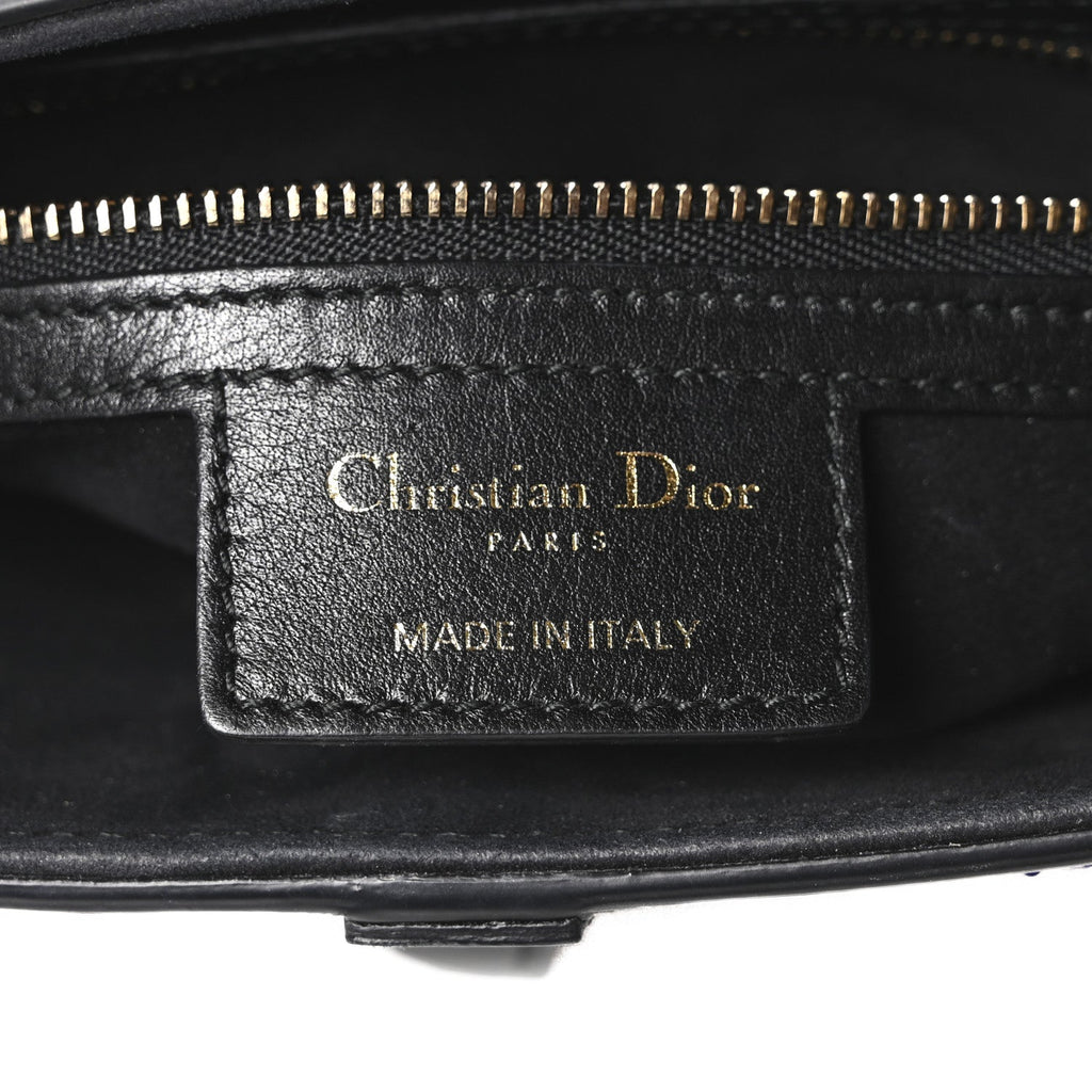 Christian Dior Calfskin Embroidered Kaleidiorscopic Saddle Bag Multicolor