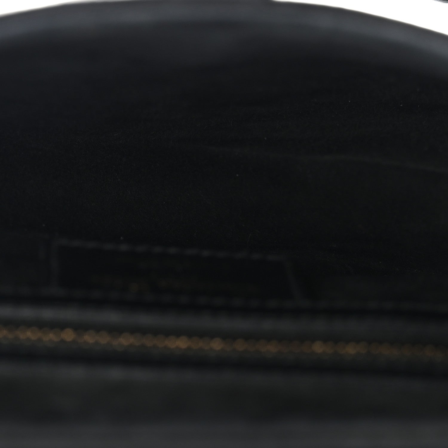 Christian Dior Grained Calfskin Saddle Bag Black