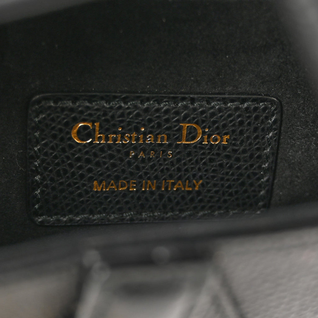Christian Dior Grained Calfskin Mini Saddle Bag Black