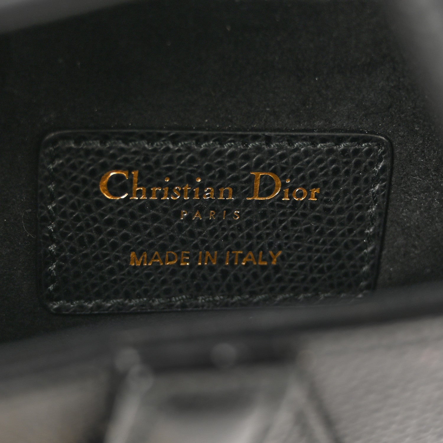 Christian Dior Grained Calfskin Mini Saddle Bag Black