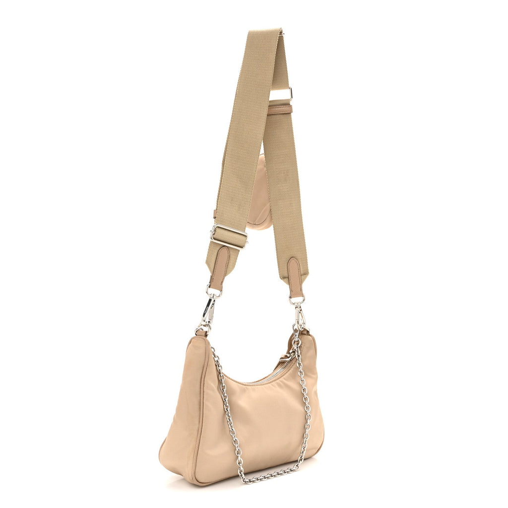 Prada Nylon Re-Edition 2005 Shoulder Bag Cammeo