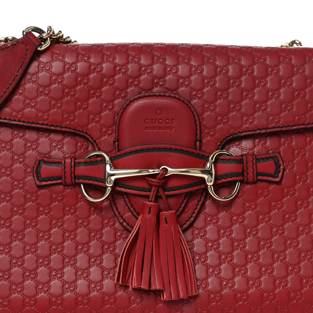 Gucci Microguccissima Medium Emily Chain Shoulder Bag Red