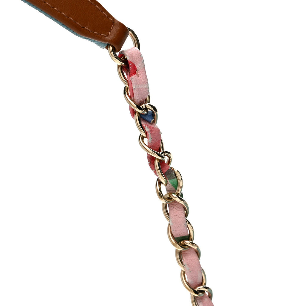 Chanel Grained Calfskin Quilted Small Cuba Top Handle Flap Blue