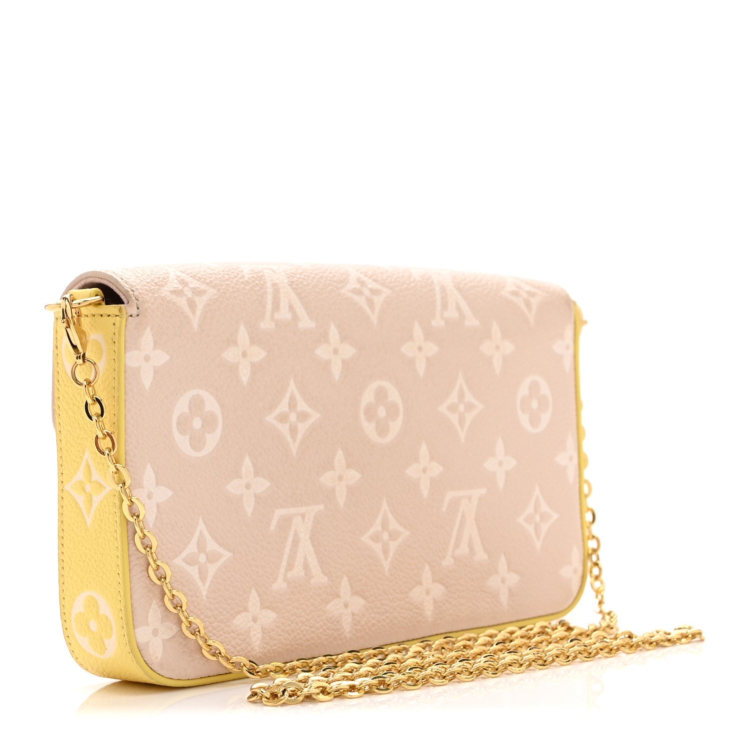 Louis Vuitton Empreinte Spring in the City Felicie Pochette Chain Wallet Pink Beige Yellow