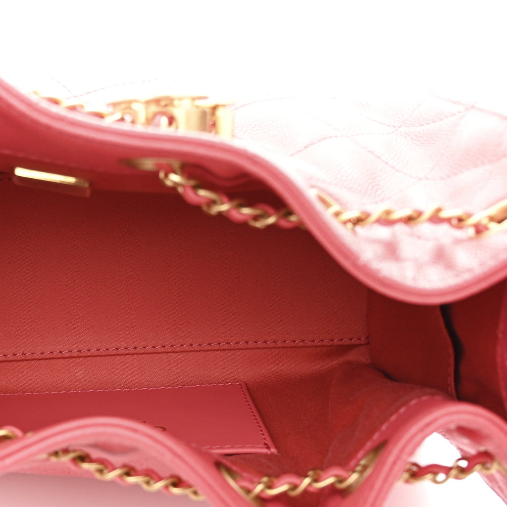 Chanel Caviar Quilted Mini Chanel 25 Handbag Coral