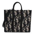 Christian Dior Maxi Oblique Jacquard East West Tote Beige Blue