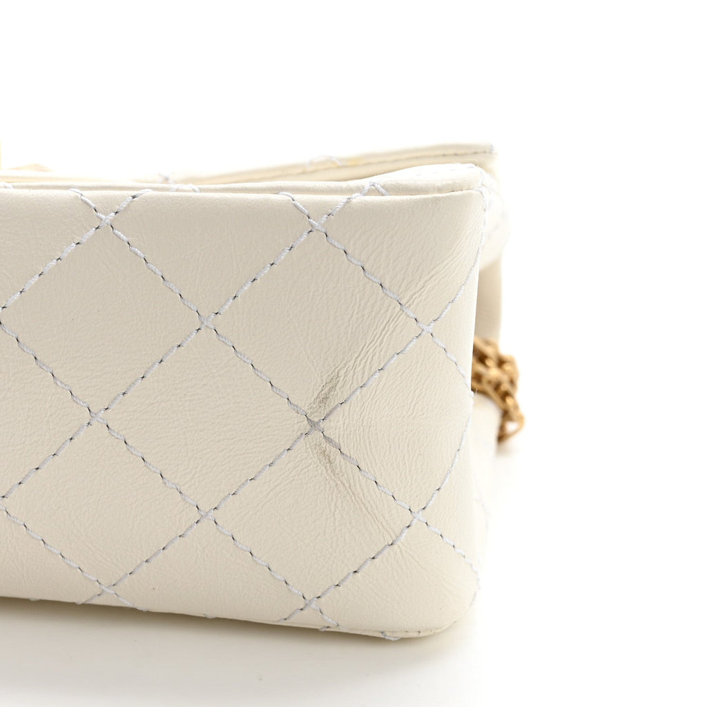 Chanel Aged Calfskin Quilted 2.55 Reissue Mini Flap White