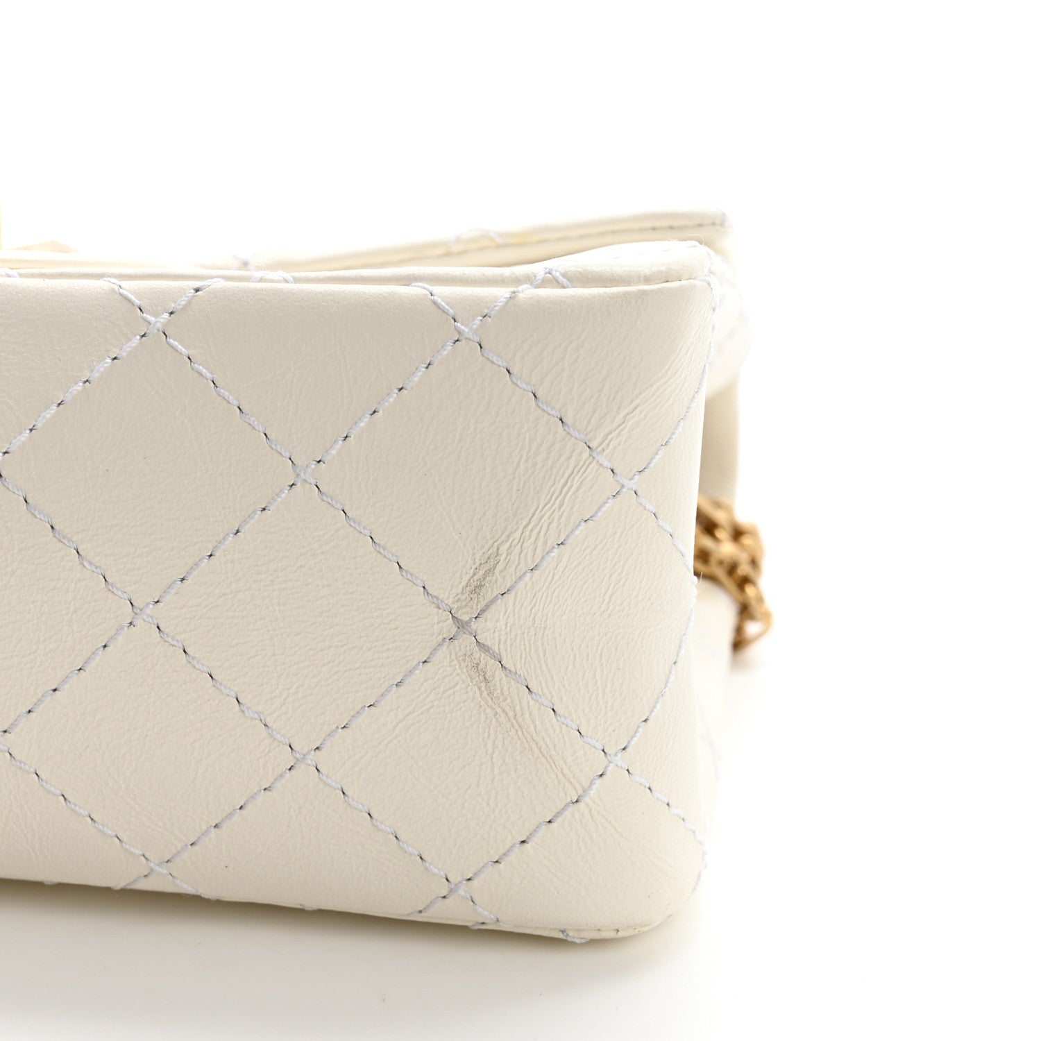 Chanel Aged Calfskin Quilted 2.55 Reissue Mini Flap White