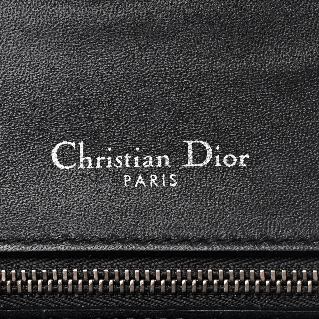 Christian Dior Metallic Patent Micro-Cannage Medium Diorama Flap Bag Silver