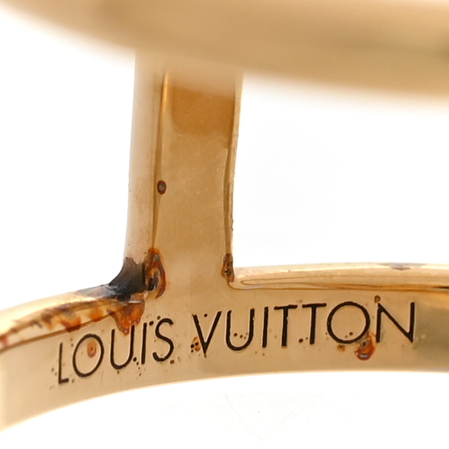 Louis Vuitton Metal Crystal Iconic Tresor Ring L Gold