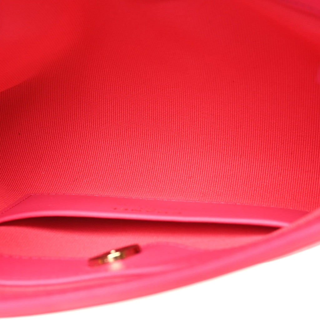 Chanel Shiny Crumpled Calfskin Quilted Nano 31 Shopping Bag Pink