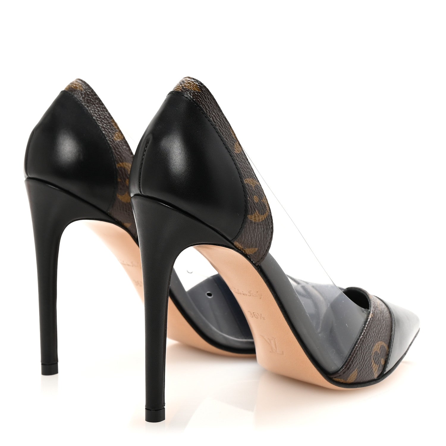 Louis Vuitton Monogram PVC Call Back Pumps 36.5 Black