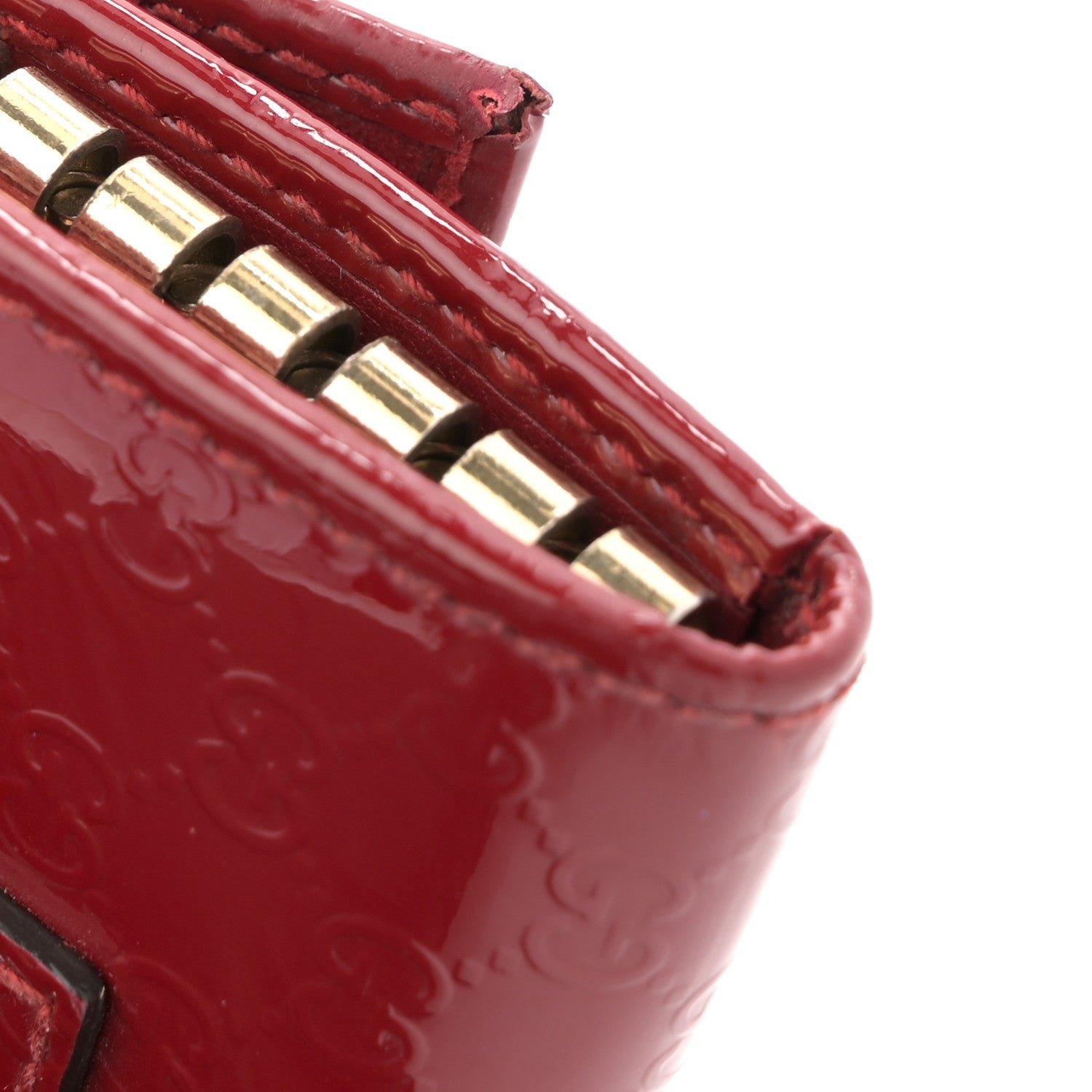 Gucci Patent Microguccissima Heart 6 Key Holder Case Red