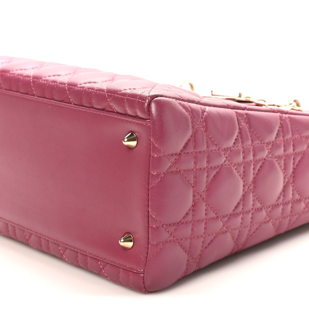 Christian Dior Lambskin Cannage Medium Lady Dior Purple