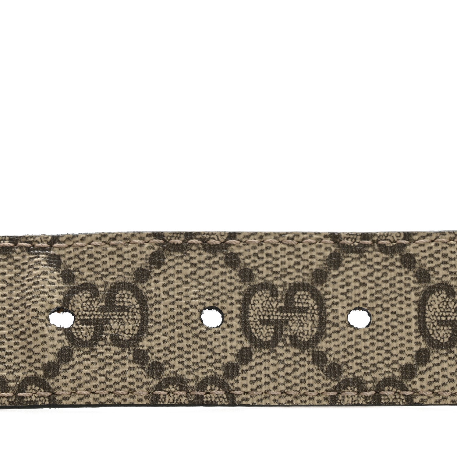 Gucci GG Supreme Monogram Plutone Calfskin Double G Reversible 75 30 Belt Beige Ebony New Acero