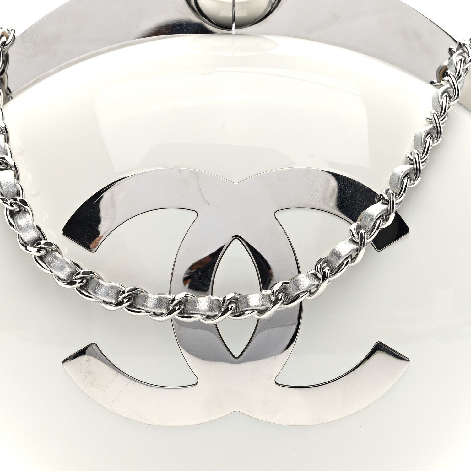 Chanel Resin CC Evening On The Moon Minaudiere White