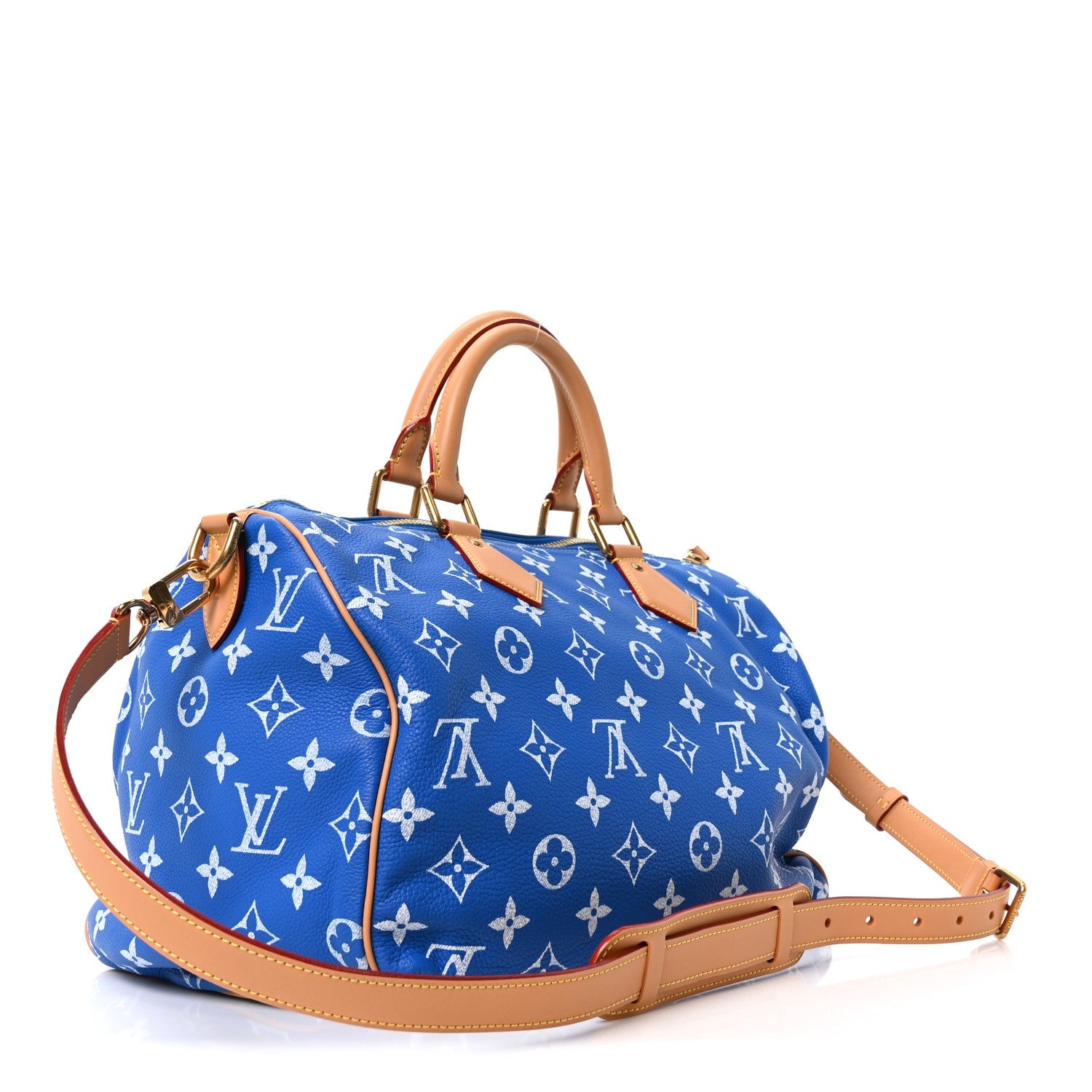Louis Vuitton Calfskin Monogram Speedy P9 Bandouliere 40 Blue