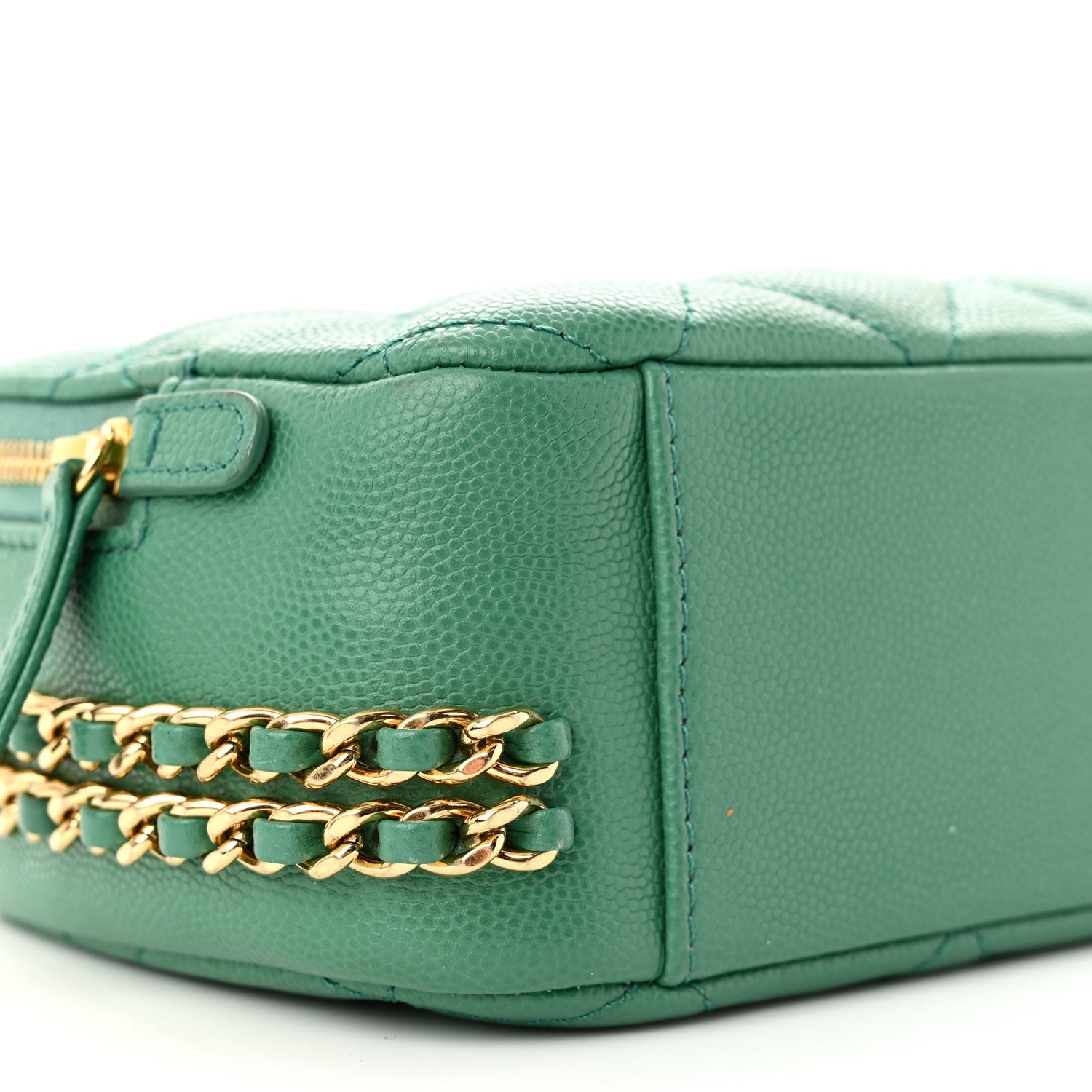 Chanel Caviar Quilted Mini CC You Camera Case Dark Green