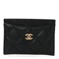 Caviar Quilted Card Holder Black