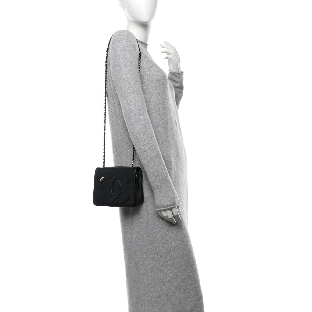 Chanel Lambskin CC Mania Flap Bag Black