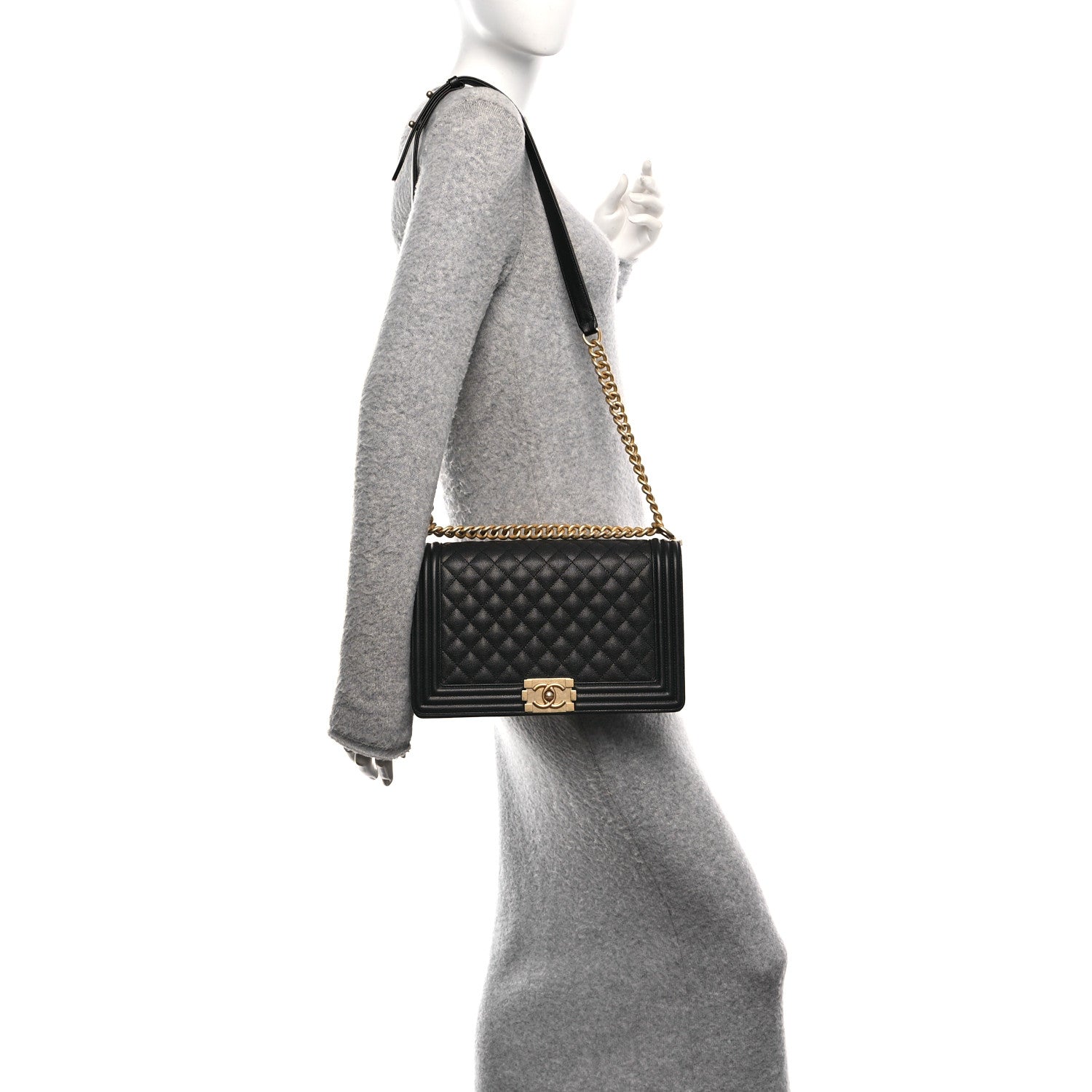 Chanel Caviar Quilted New Medium Boy Flap Black