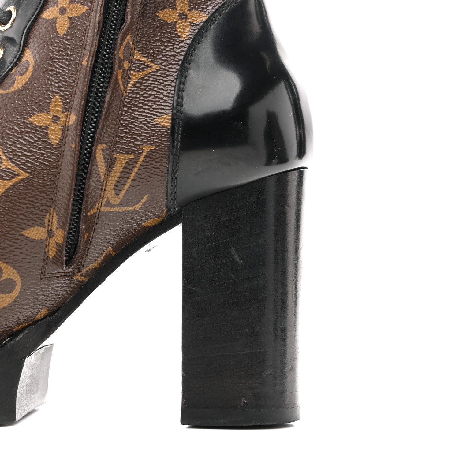 Louis Vuitton Patent Calfskin Monogram Star Trail Ankle Boots 36 Black