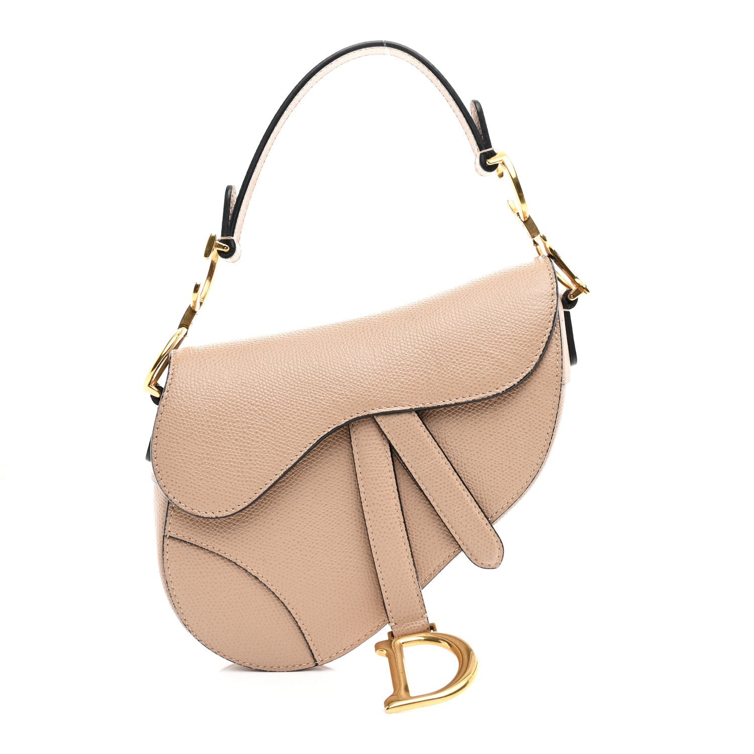 Christian Dior Grained Calfskin Mini Saddle Bag Fard