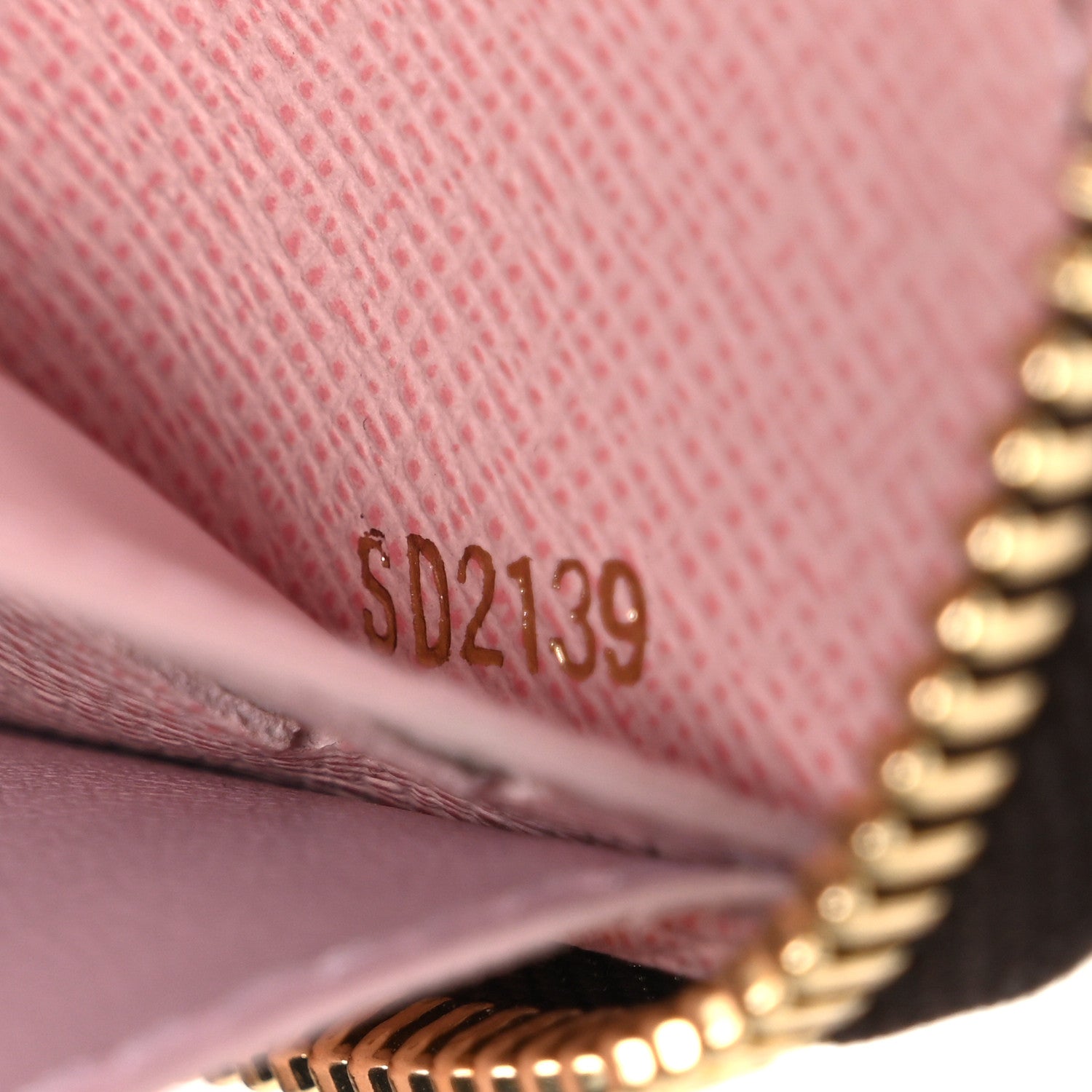 Louis Vuitton Damier Ebene Clemence Wallet Rose Ballerine