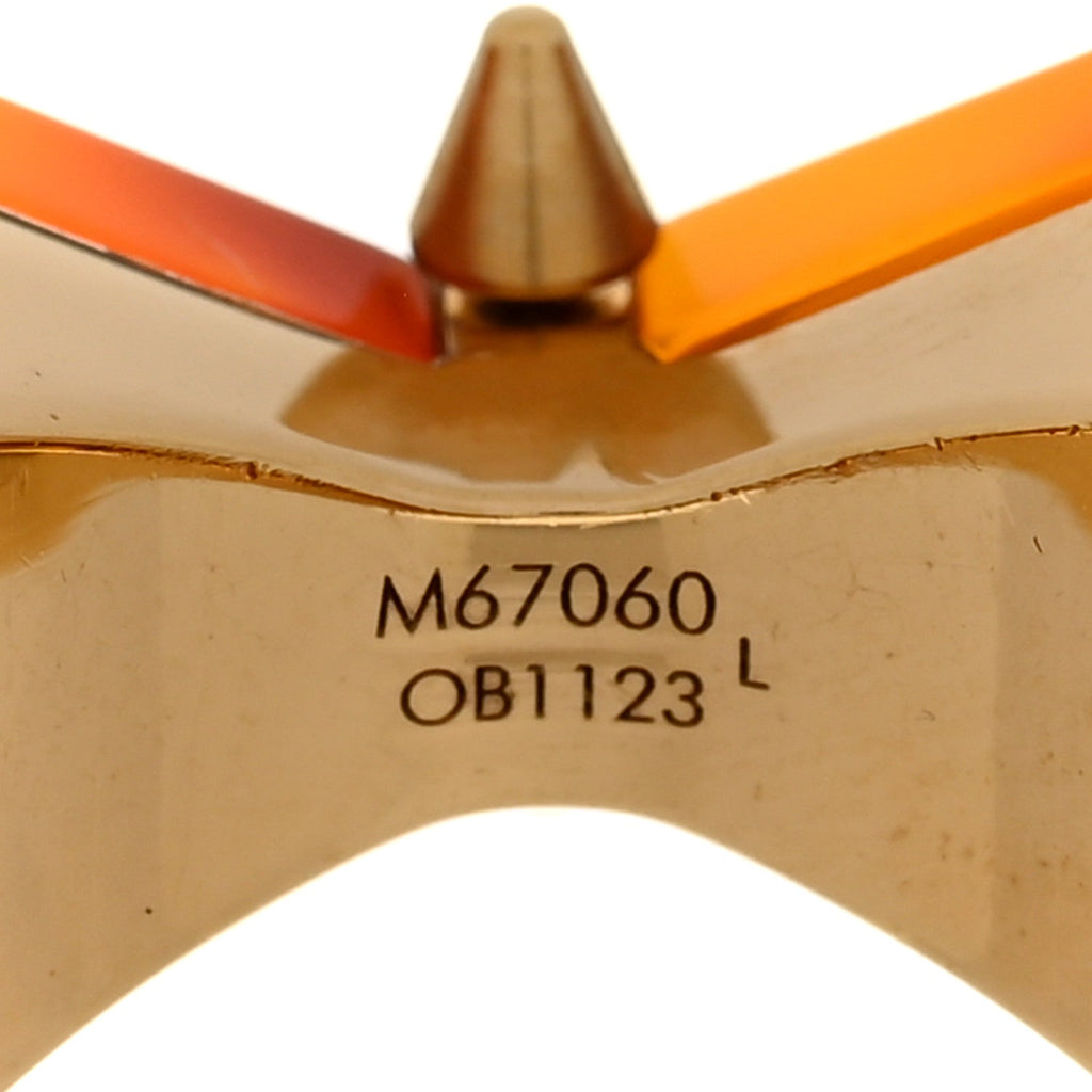 Louis Vuitton Resin Spiky Bow Ring L Tortoise