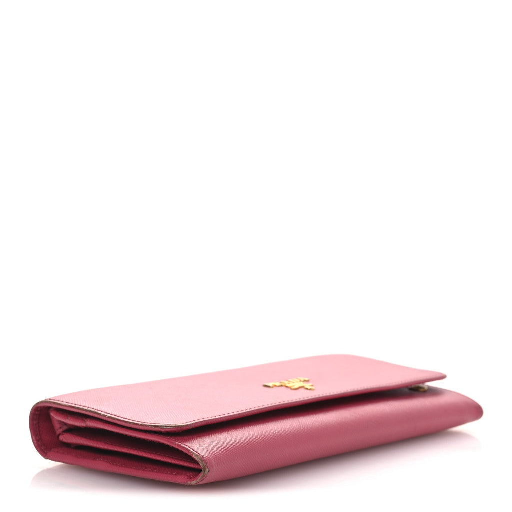Prada Saffiano Metal Oro Chain Wallet Peonia