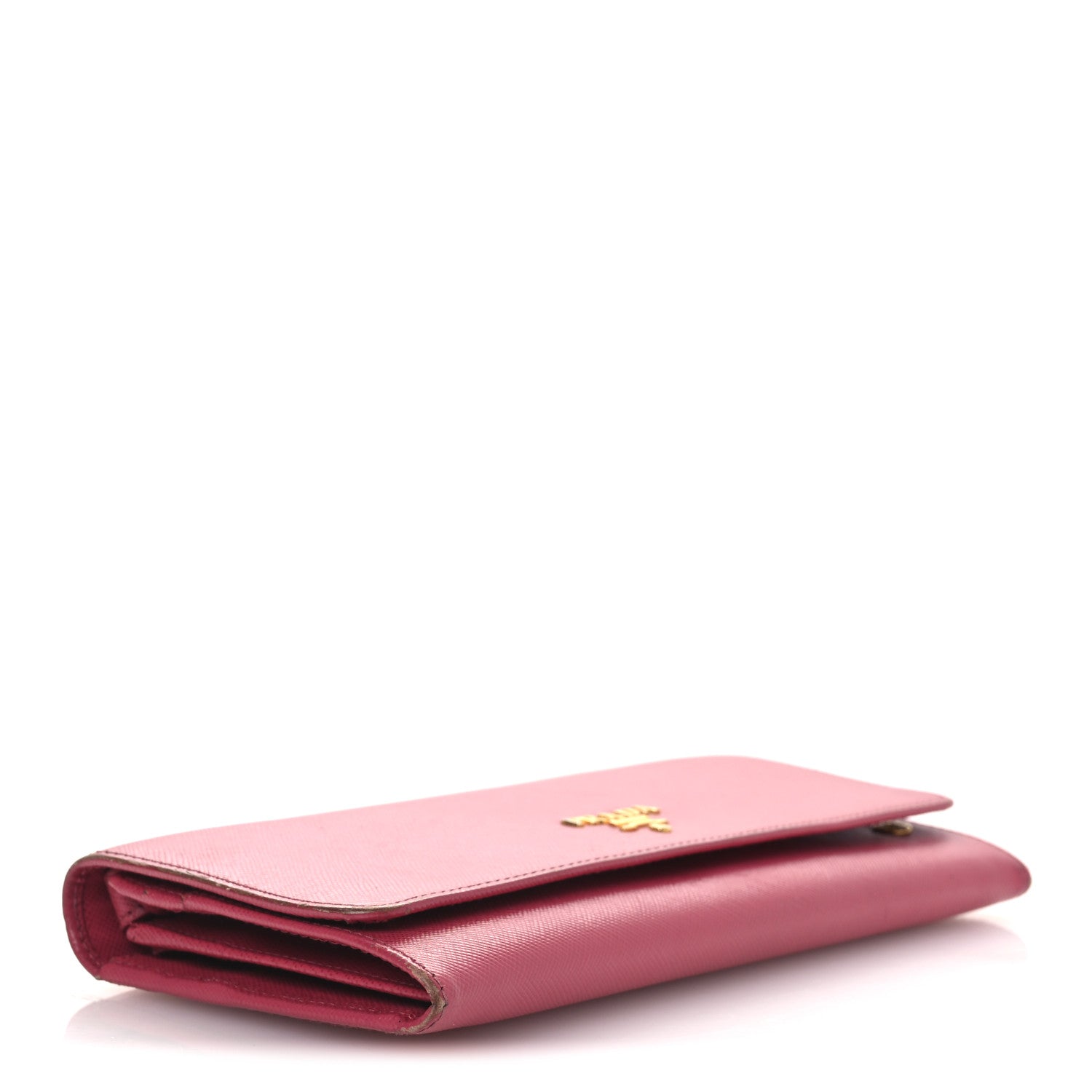Prada Saffiano Metal Oro Chain Wallet Peonia