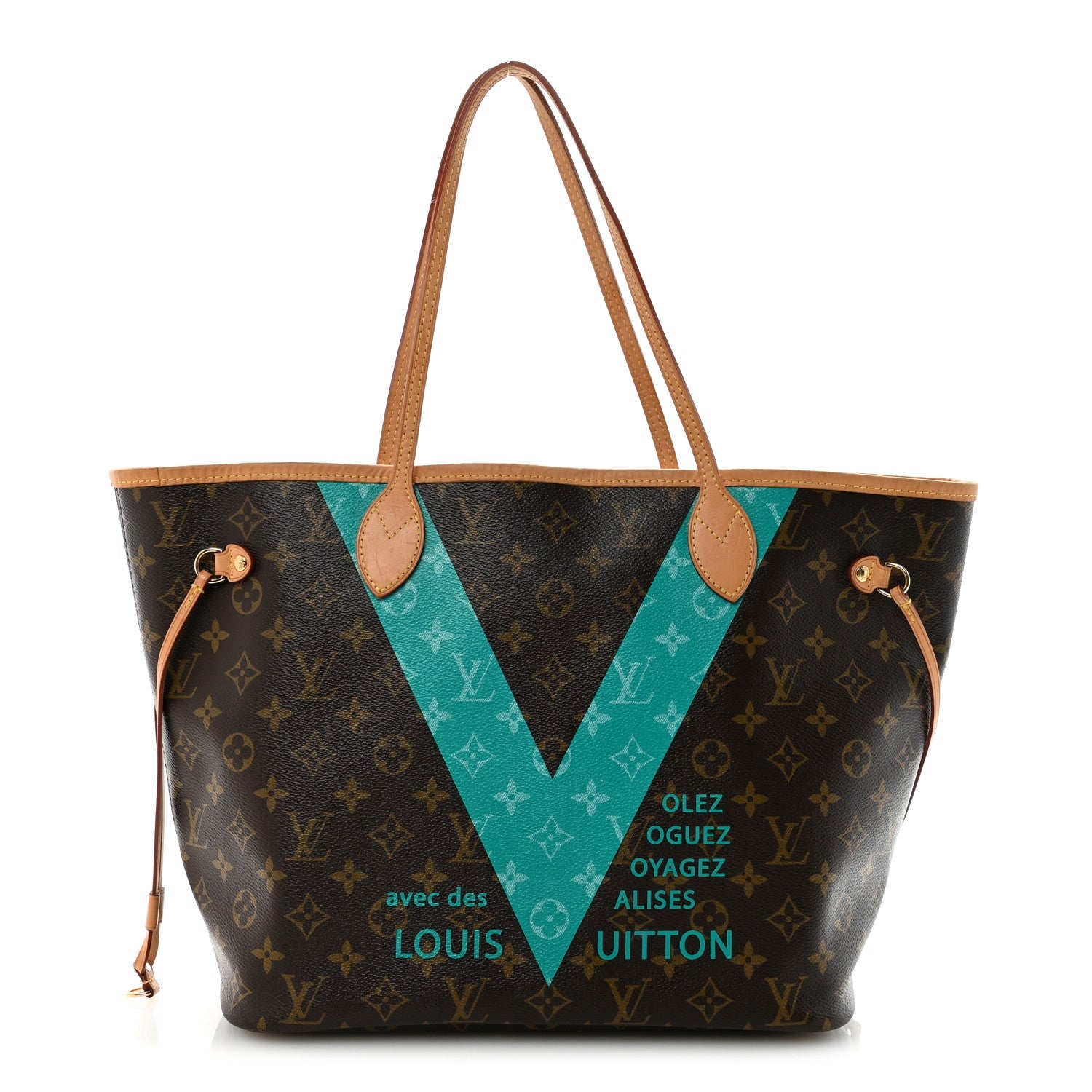 Louis Vuitton Monogram V Neverfull MM Turquoise