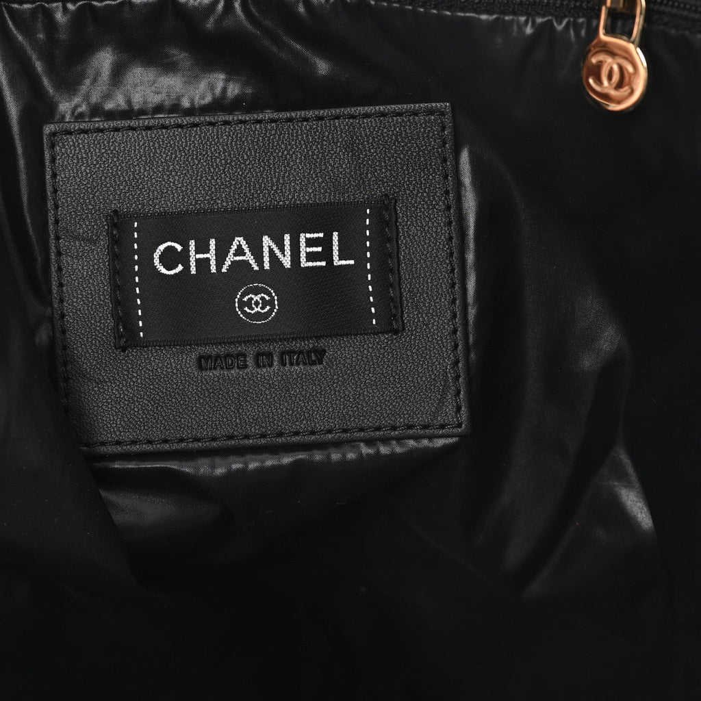 Chanel Nylon Tweed Quilted Small Coco Neige Snowflake Backpack Black