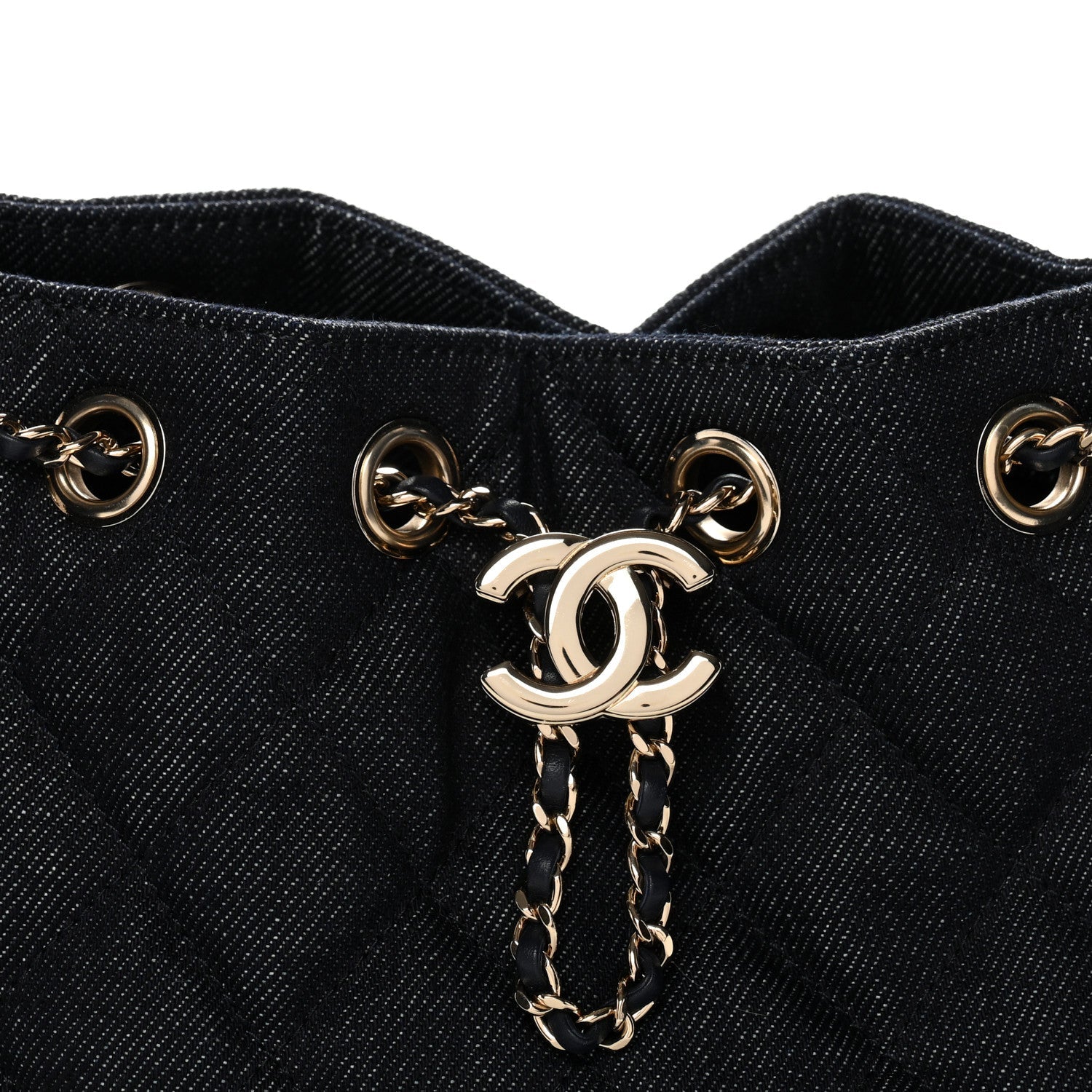 Chanel Denim Quilted Mini Chanel 25 Handbag Dark Blue