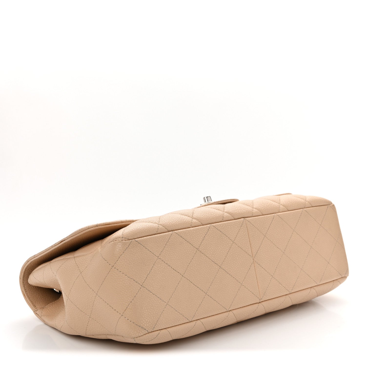 Chanel Caviar Quilted Jumbo Single Flap Beige Clair