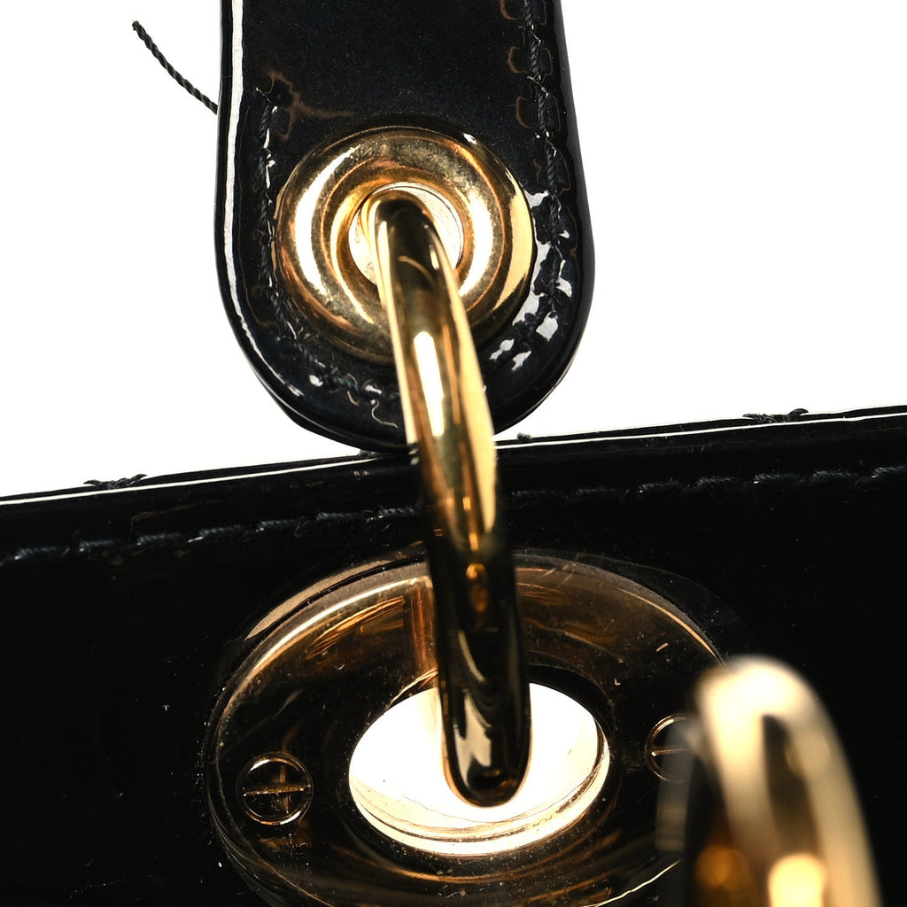 Christian Dior Patent Cannage Large Lady Dior Black