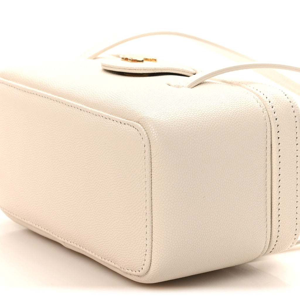 Chanel Shiny Caviar Preppy Coco Long Vanity With Strap White