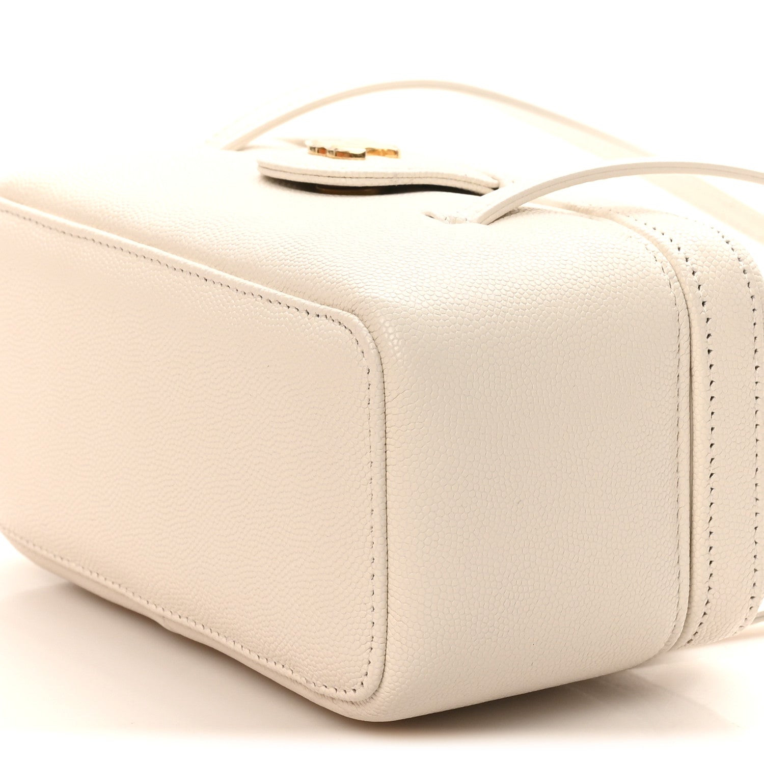 Chanel Shiny Caviar Preppy Coco Long Vanity With Strap White