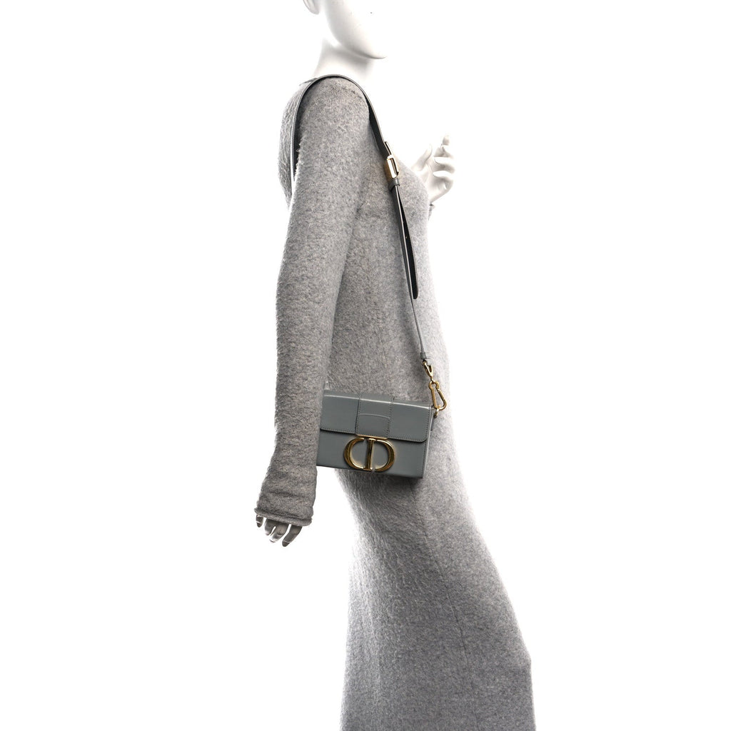 Christian Dior Box Calfskin 30 Montaigne Box Bag Gray
