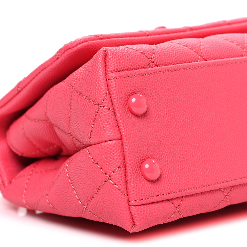 Chanel Caviar Quilted Incognito Extra Mini Coco Handle Flap Pink