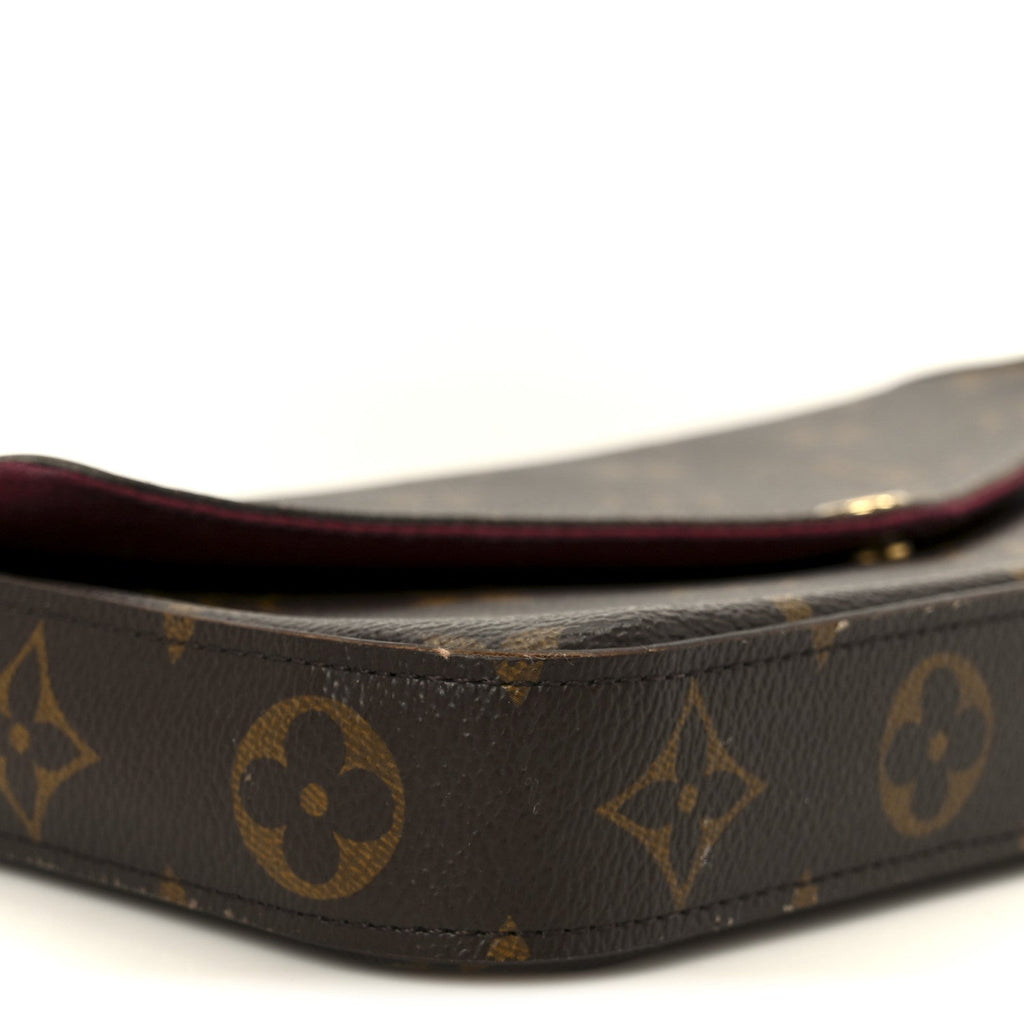 Louis Vuitton Monogram Pochette Felicie Chain Wallet Fuchsia