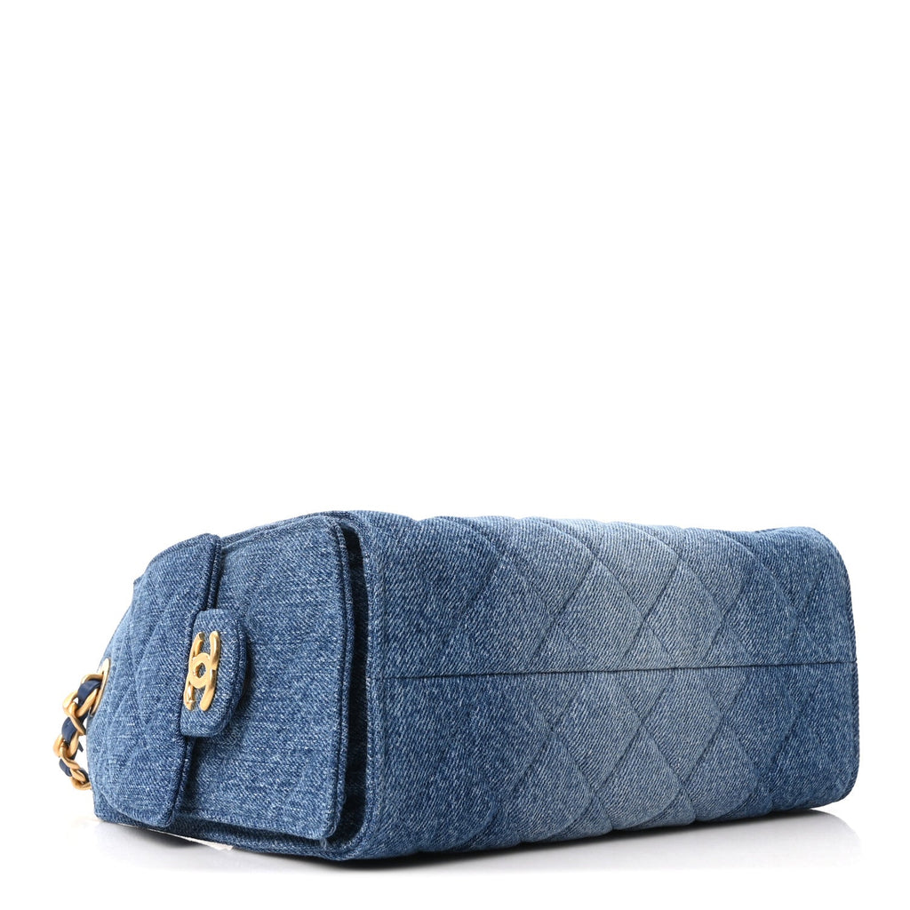 Chanel Washed Denim Quilted Mini Chanel 25 Handbag Blue