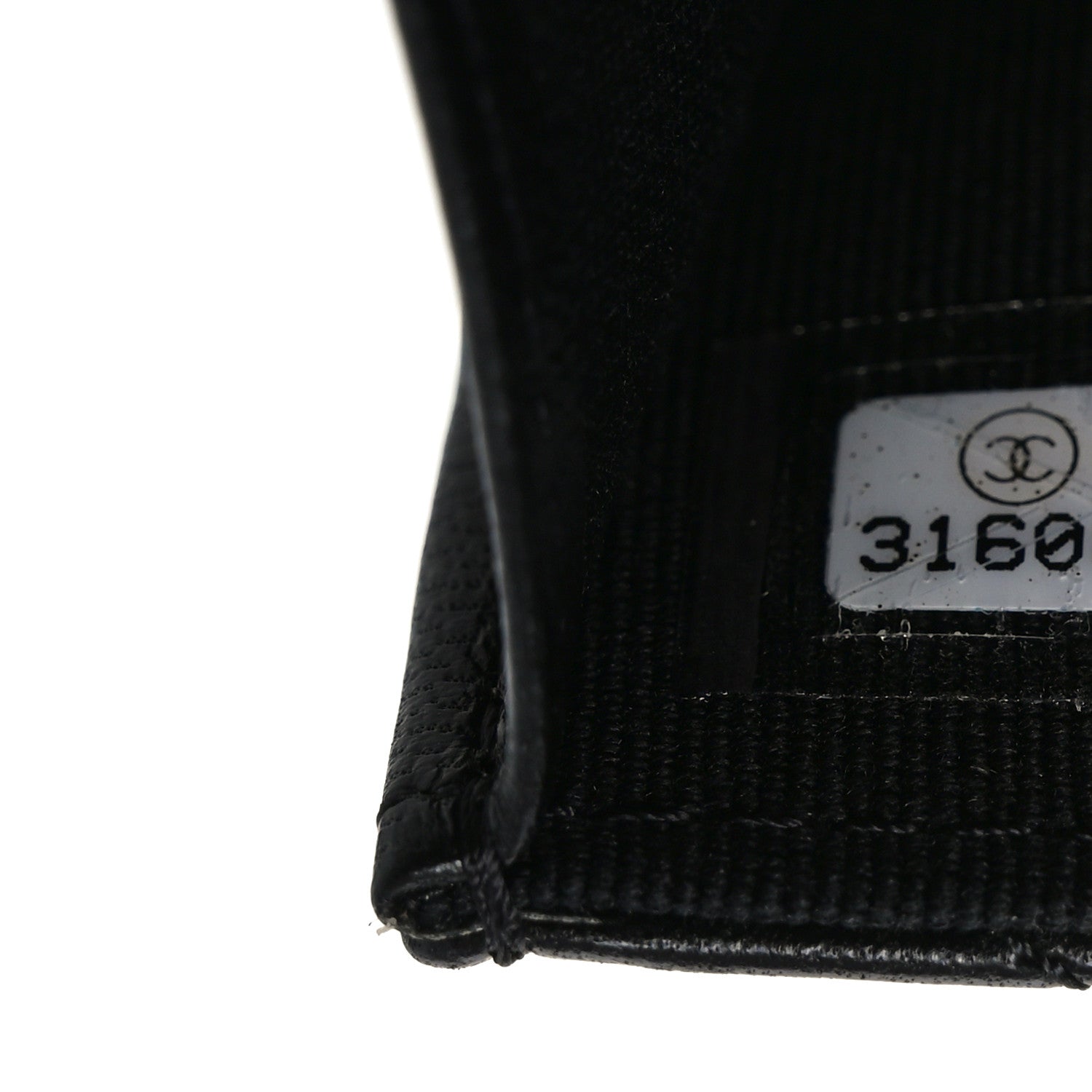 Lambskin Quilted CC Hook Card Holder Black