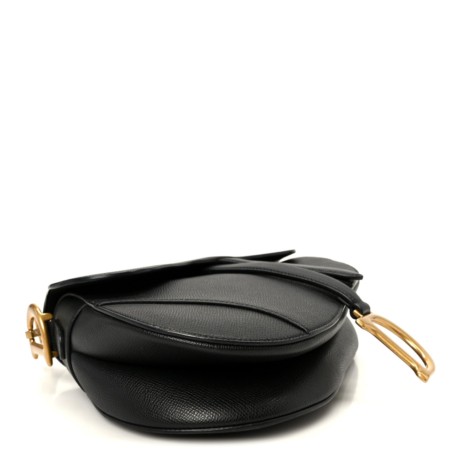 Christian Dior Grained Calfskin Saddle Bag Black
