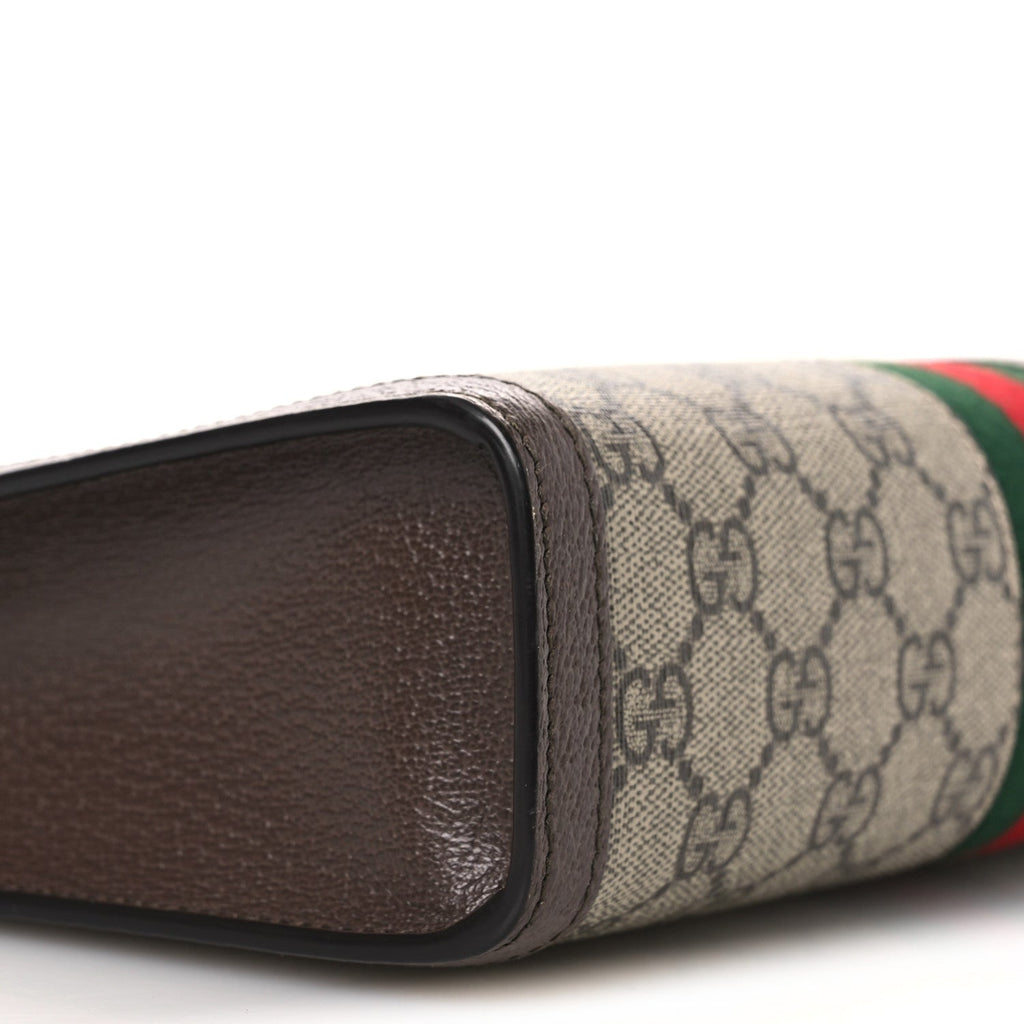 Gucci GG Supreme Monogram Web Ophidia Pouch Brown