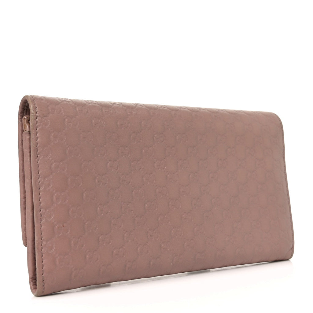 Gucci Microguccissima Bow Continental Wallet Soft Pink