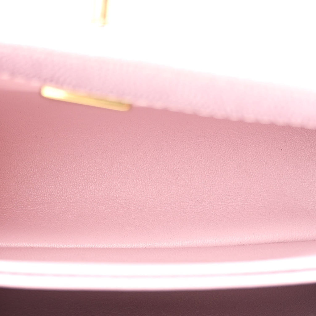 Chanel Metallic Caviar Quilted Extra Mini Coco Handle Flap Light Pink