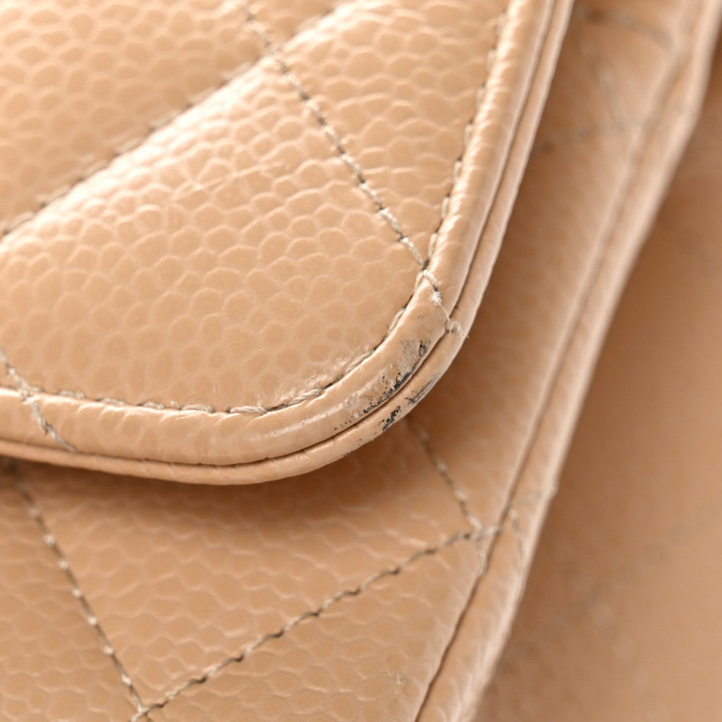 Chanel Caviar Quilted Medium Double Flap Beige