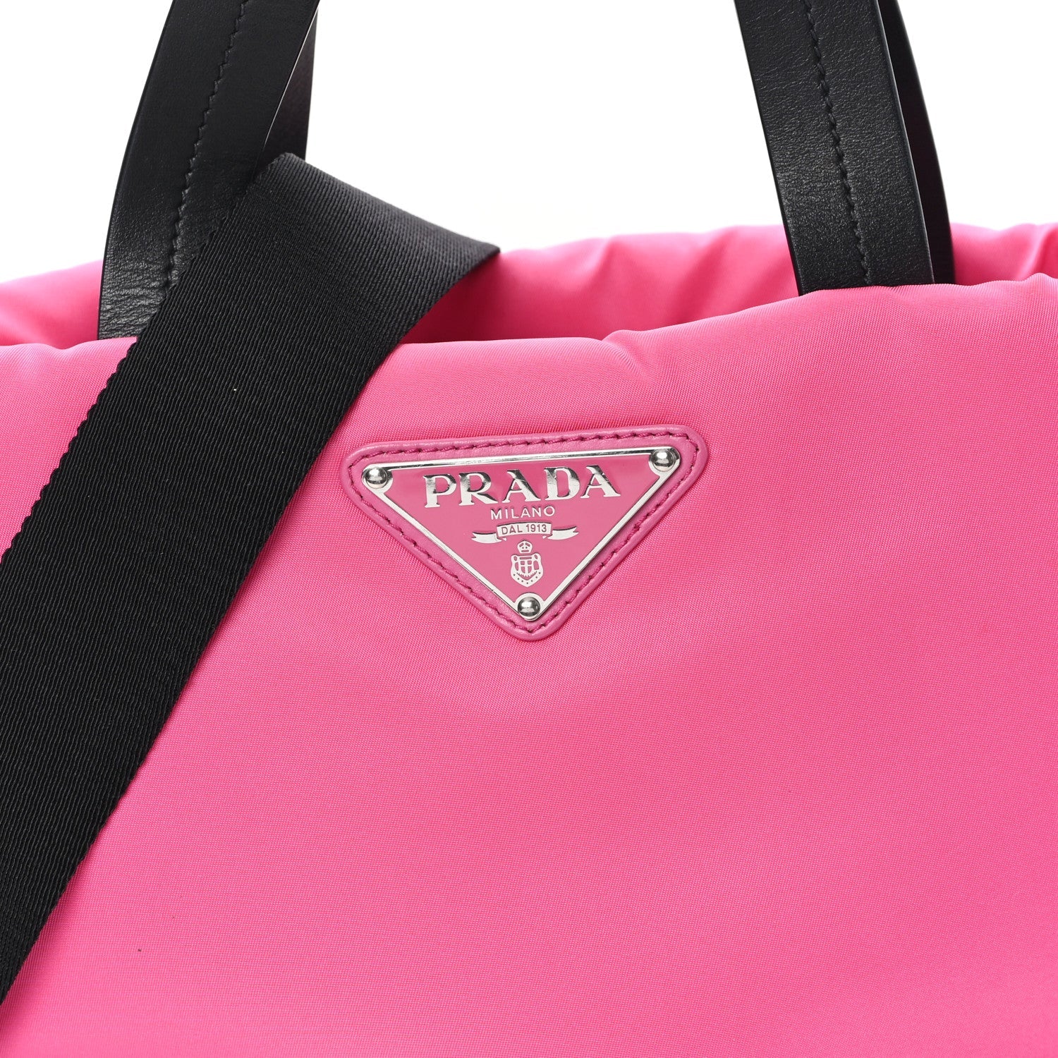 Prada Tessuto Nylon Soft Padded Shopping Tote Fuxia